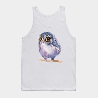 Watercolor Derpy Owl Tank Top
